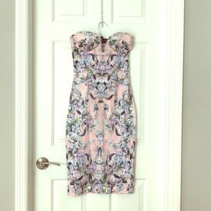 Strapless Floral Dress